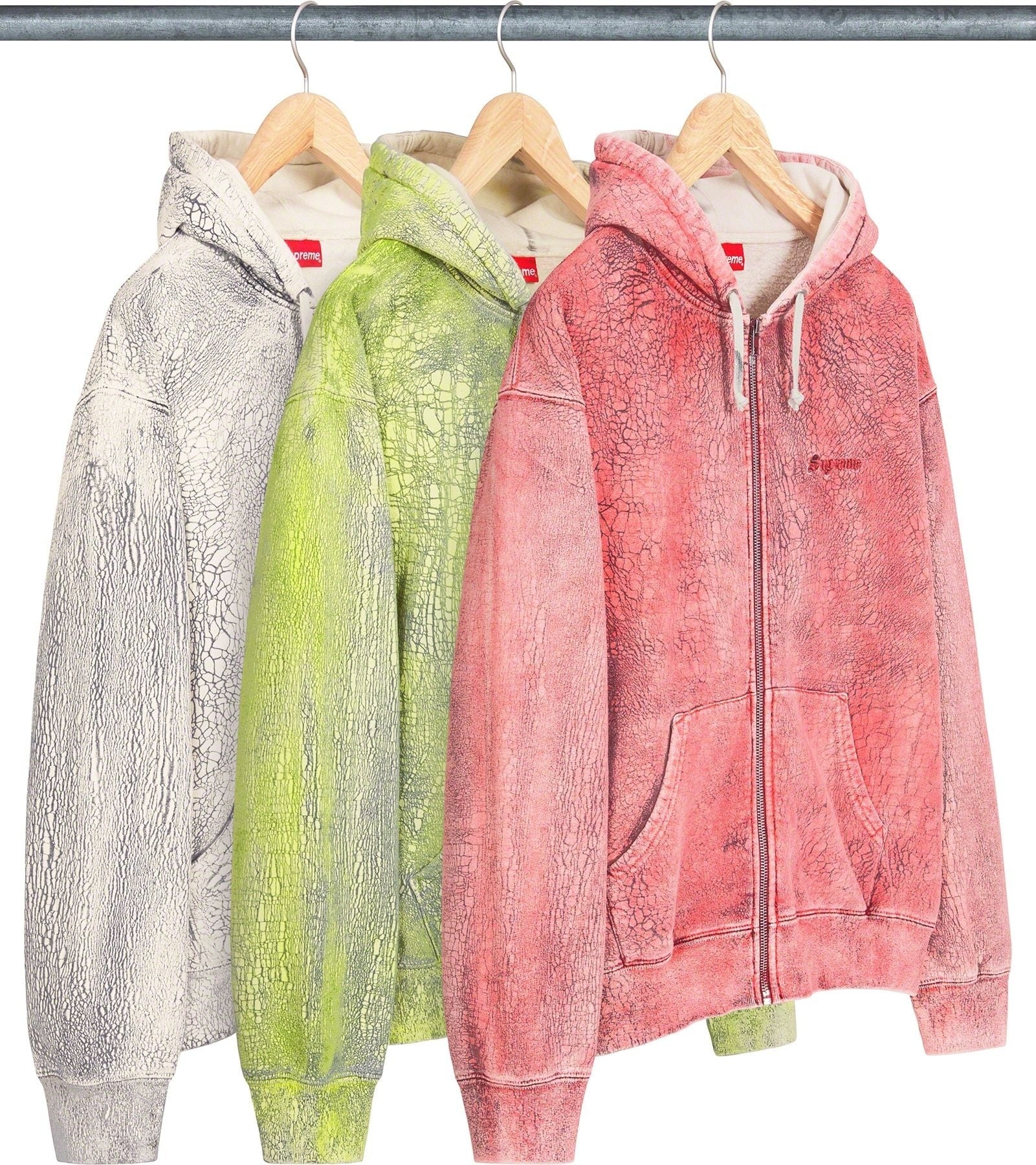 Crackle Zip Up Hooded Sweatshirt